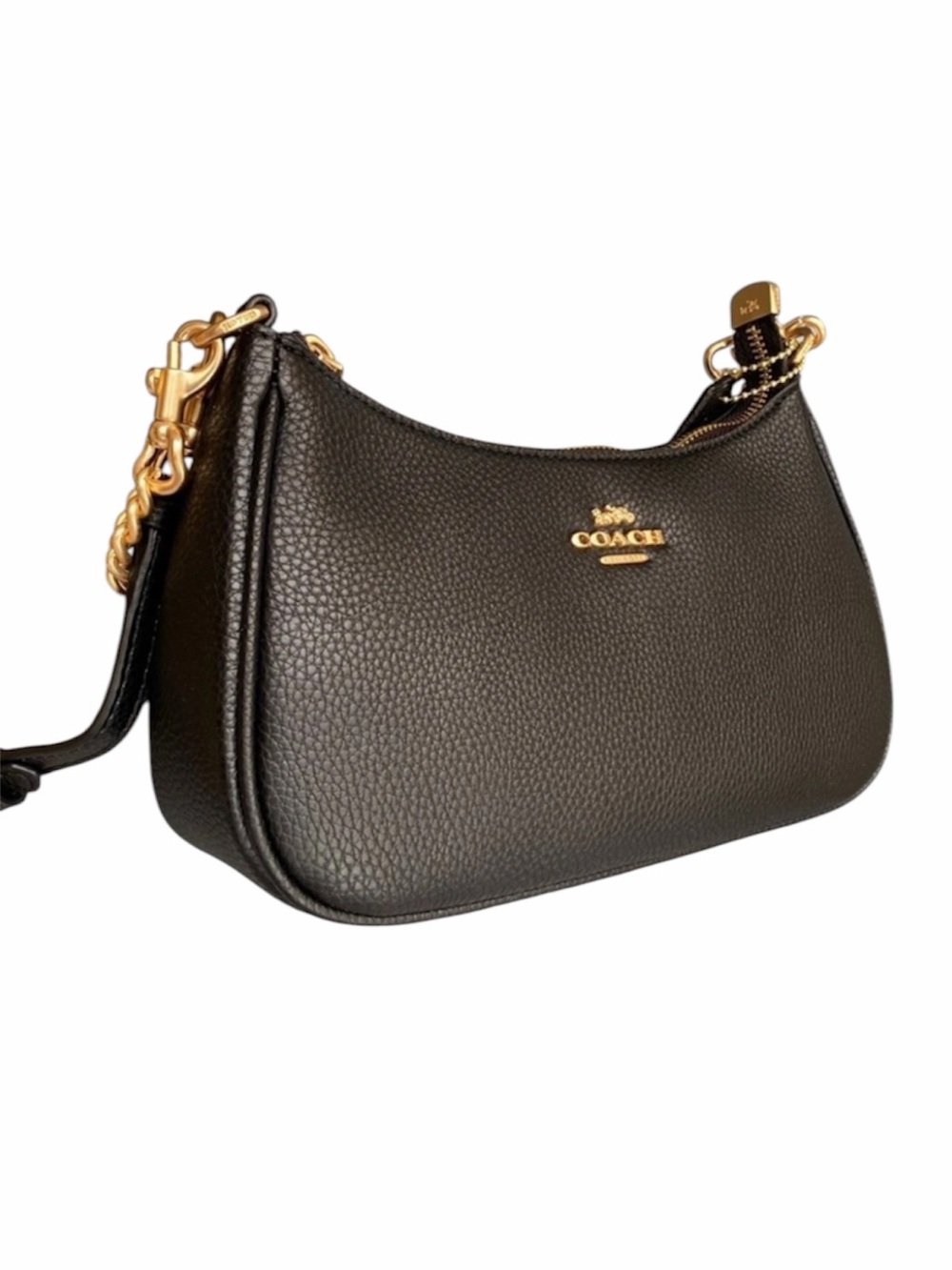 Coach Black Leather Crossbody Bag with Gold Hardware - Picture 2 of 7